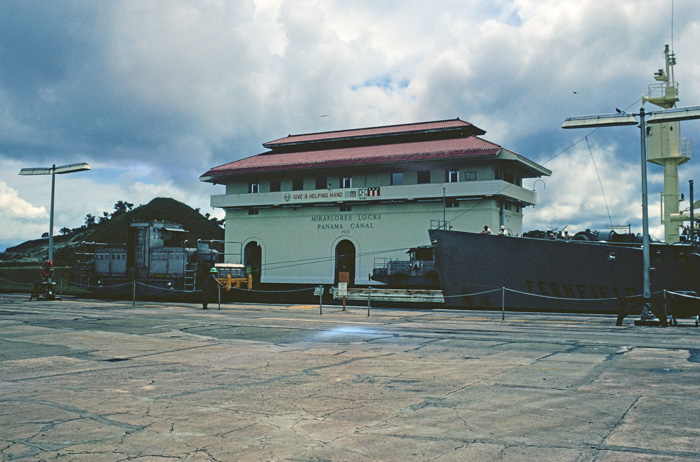 Ship entering the lock