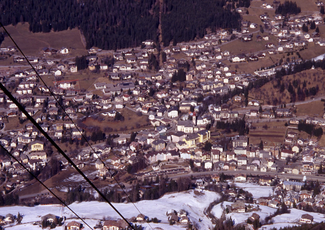 Ortisei from the Seiser Alm Tram