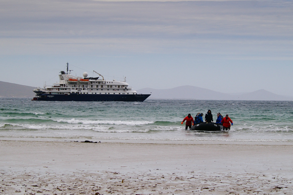 Landing at Saunders Island