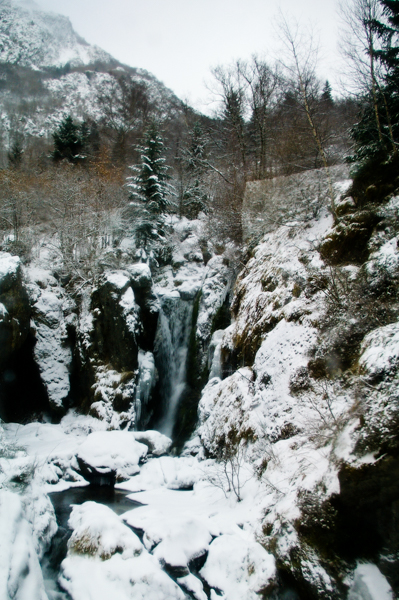 Snowy cascade