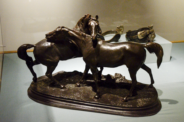 Arabian mare and stallion bronze