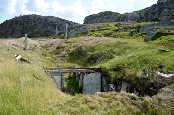 Collapsed underground shelter