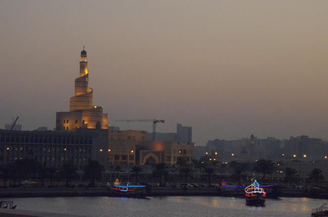 Minaret after sunset