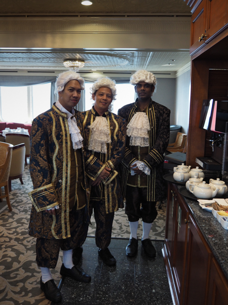 Costumed waiters