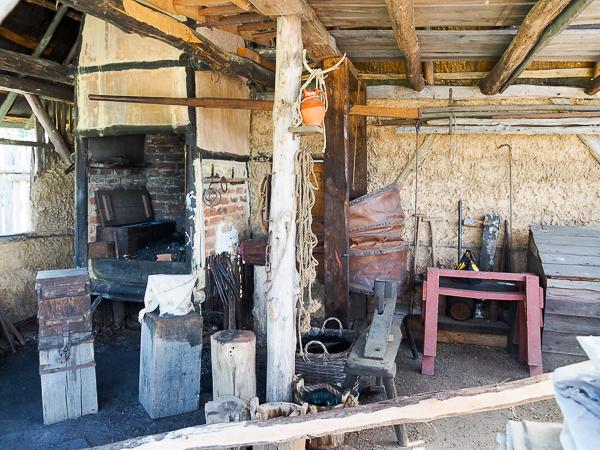 Interior of blacksmith shop